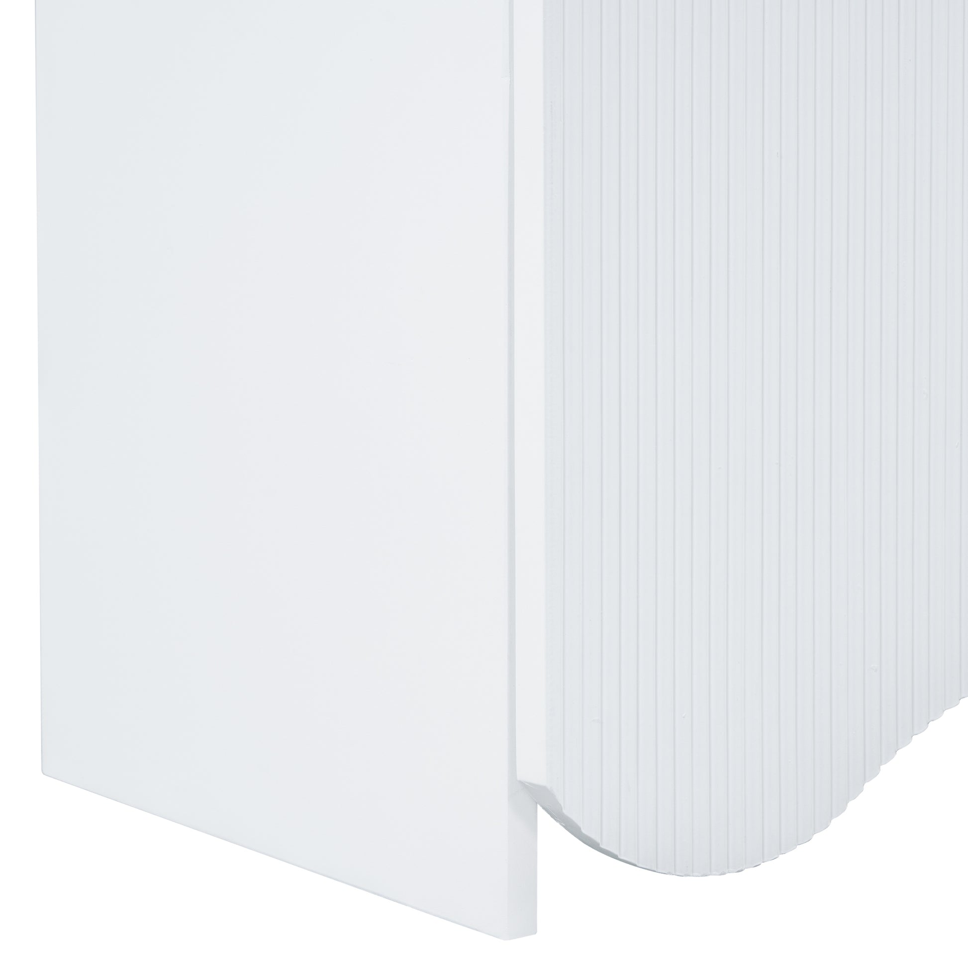 Vertical Stripes And Wavy Design Of A Four Door Cabinet Cabinet Suitable For Hallway, Entryway, Living Room 3 4 Spaces White Primary Living Space Artsy Mdf