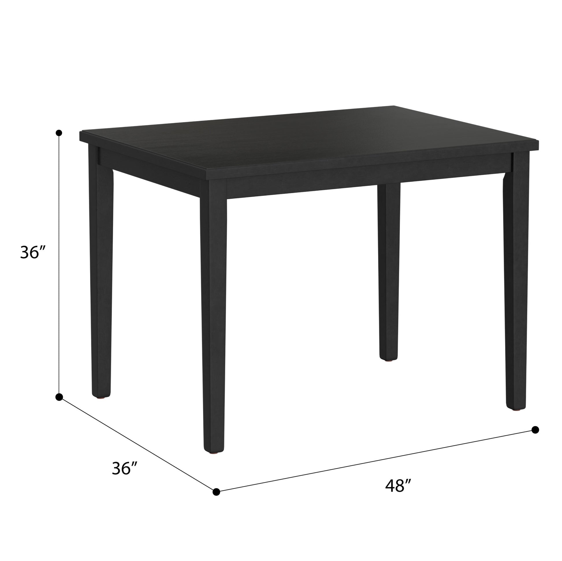 Quaint Black Gathering Height Table Black Engineered Wood