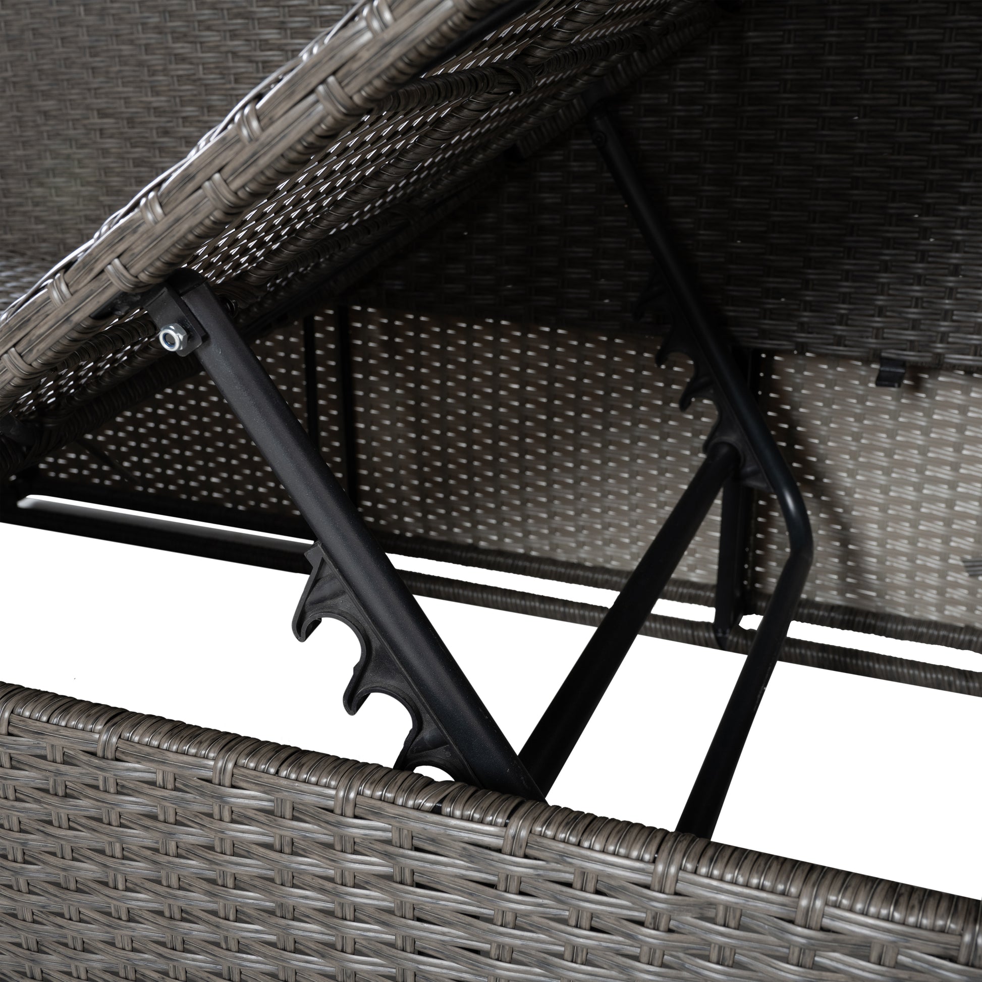 Patio Furniture, Outdoor Furniture, Seasonal Pe Wicker Furniture,7 Pcs Set Wicker Furniture With Lounger Sofa Yes Dark Gray Seats 6 Pe Rattan Iron Waterproof Fabric