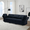 Oversized Modular Sectional Convertible Fabric Sofa Set,Extra Large Sectional Storage Seat Couch For Living Room, 3 Seat Modern Modular Sofa Blue Blue Polyester 3 Seat