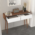 Entryway Table With 2 Carved Panel Drawers, Console Table With Storage Space And Wood Legs,Sofa Table Behind Couch For Hallway, Living Room, Natural Color Natural Particle Board Mdf