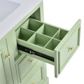 30 Inch Bathroom Vanity With Sink, Modern Elegant Bathroom Storage Cabinet With 3 Drawers And Adjustable Shelves, Freestanding Vanity Set With Mirror Cabinet, Single Sink Bathroom Vanity Green Bathroom Solid Wood Mdf Glass