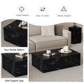 Enhance Your Living Space With This Modern Mdf Coffee Table Featuring A Sleek Black Texture Pattern. Measuring 39.3X23.6X11.8 Inches, It Boasts A Stylish And Durable Design. Black Mdf