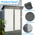 5 X 3 Ft Outdoor Storage Shed, Galvanized Metal Garden Shed With Lockable Doors, Tool Storage Shed For Patio Lawn Backyard Trash Cans White Metal