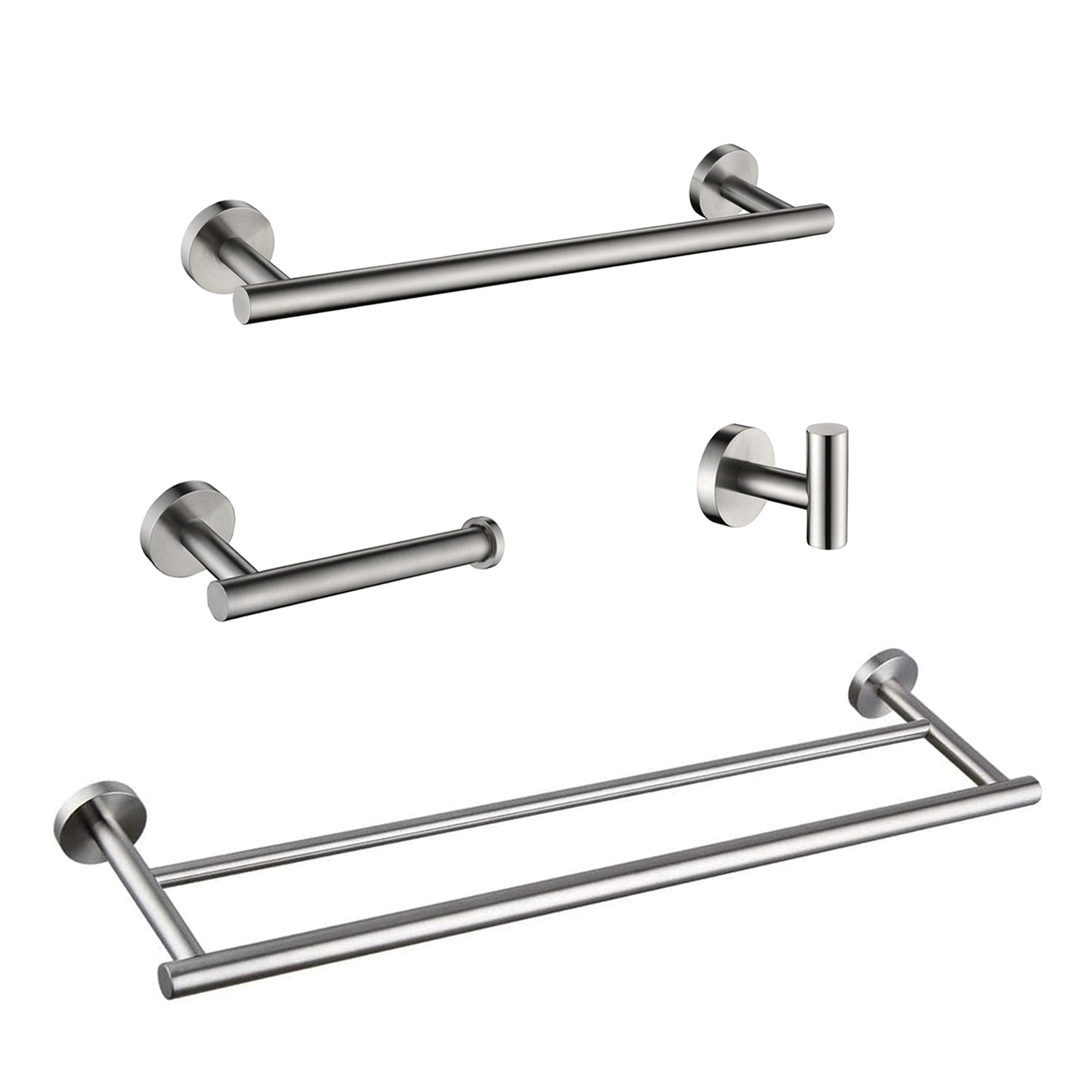 4 Piece Bathroom Hardware Set Brushed Nickel Stainless Steel