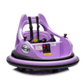 12V Ride On Bumper Car For Kids,Electric Car For Kids,1.5 5 Years Old,W Remote Control, Led Lights, Bluetooth & 360 Degree Spin, Vehicle Body With Anti Collision Paddingfive Point Safety Belt,2Wd Purple Polyethylene