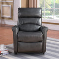 1Pc Contemporary Faux Leather Upholstered Rail Power Reclining Lift Living Room Gaming Chair Charcoal Charcoal Faux Leather Metal Primary Living Space Cushion Back Contemporary,Modern Foam Faux Leather