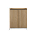 Contemporary Minimalist 2 Door Accent Cabinet Coastal Oak Light Brown Mdf Mdf