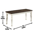 Joanna Bench Two Tone White Wood