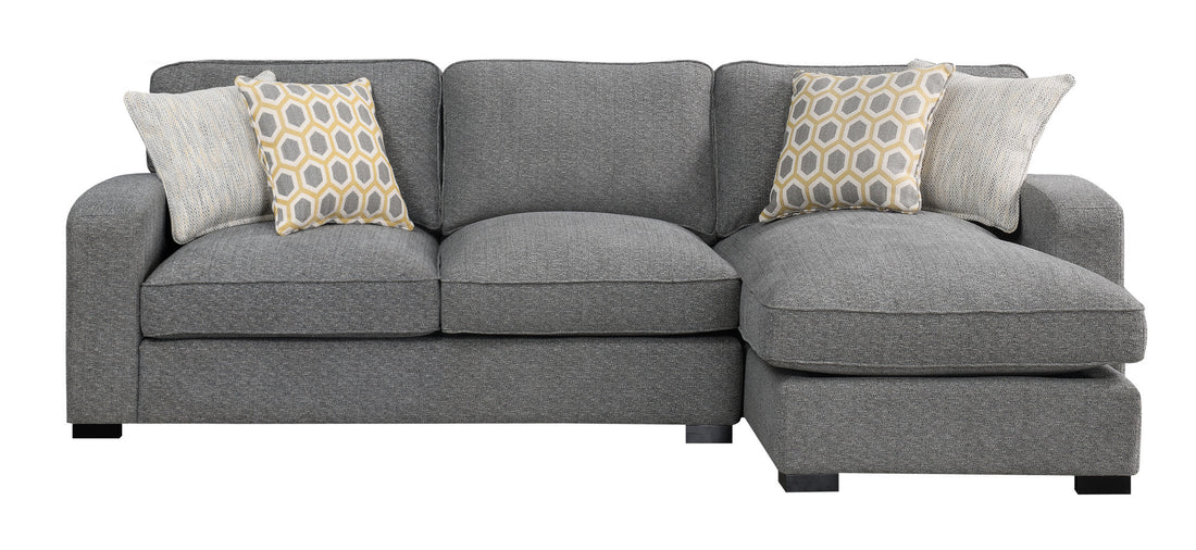 Repore Gray Right Side Facing Chaise Sectional Gray Foam Engineered Wood 3 Seat