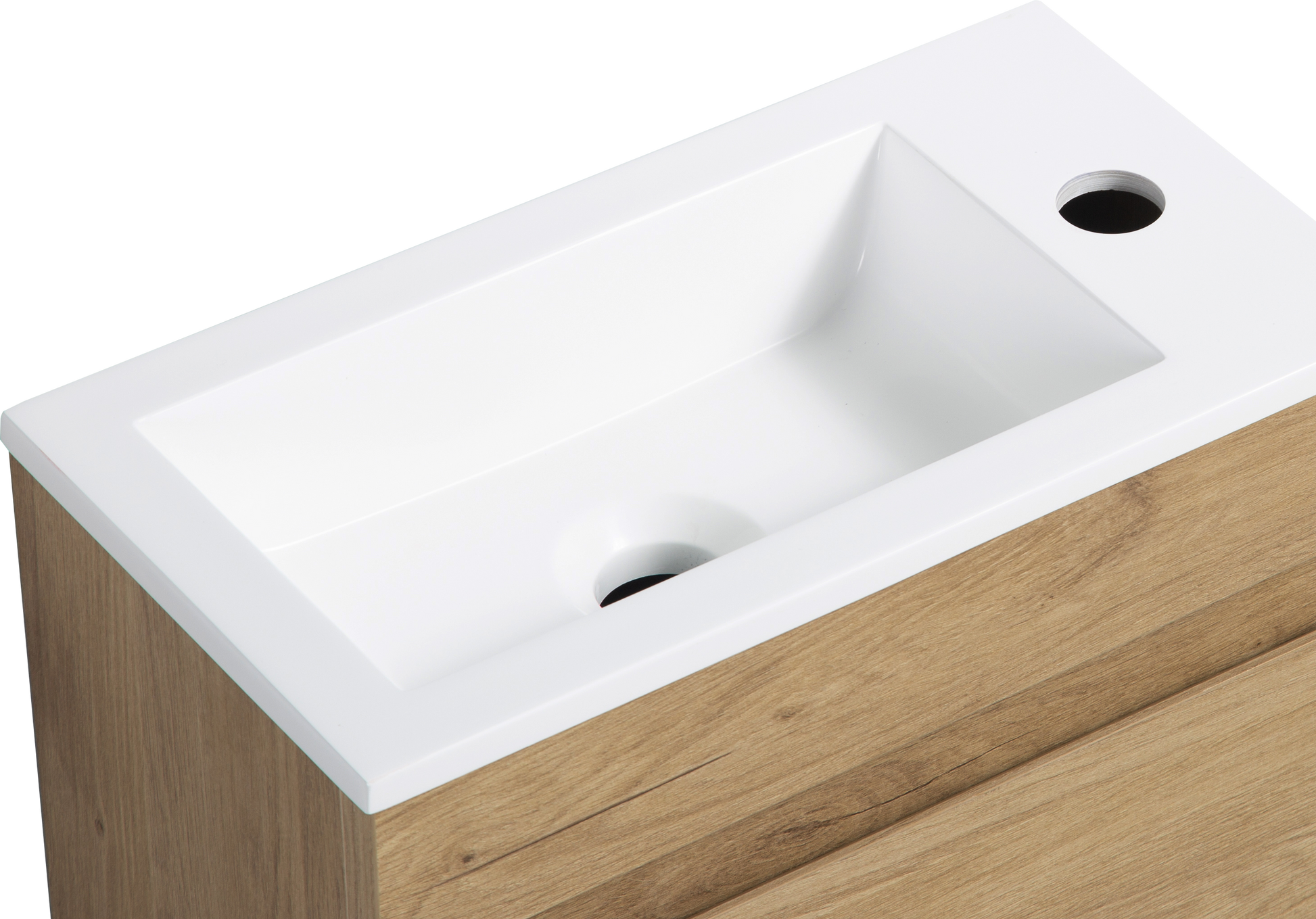 16" Floating Bathroom Vanity With Sink, Wall Mounted Small Bathroom Storage Vanity Cabinet With Resin Top Basin And Soft Close Doors, Natural Oak 24V11 16No Oak Plywood