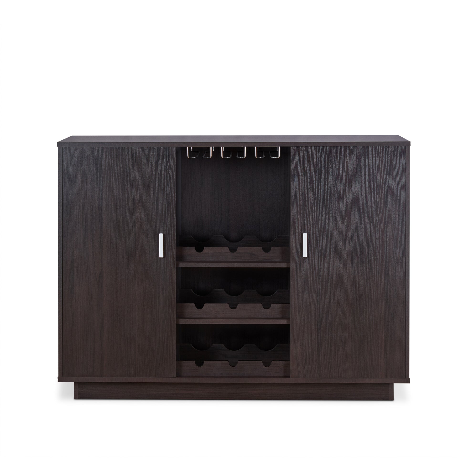 Espresso 2 Door Wine Cabinet Espresso Kitchen Modern Mdf