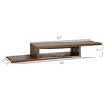 Homcom Wall Mounted Media Console, Floating Stand Component Shelf, Entertainment Center Unit, Walnut Wood 40 49 Inches Particle Board