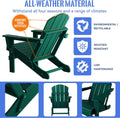 Folding Adirondack Chair, Relaxing Stackable Arm Rest Ergonomic Hdpe All Weather Adirondack Chair No Adirondack Dark Green Uv Resistant Frame Garden & Outdoor American Design,American Traditional Complete Patio Sets Hdpe