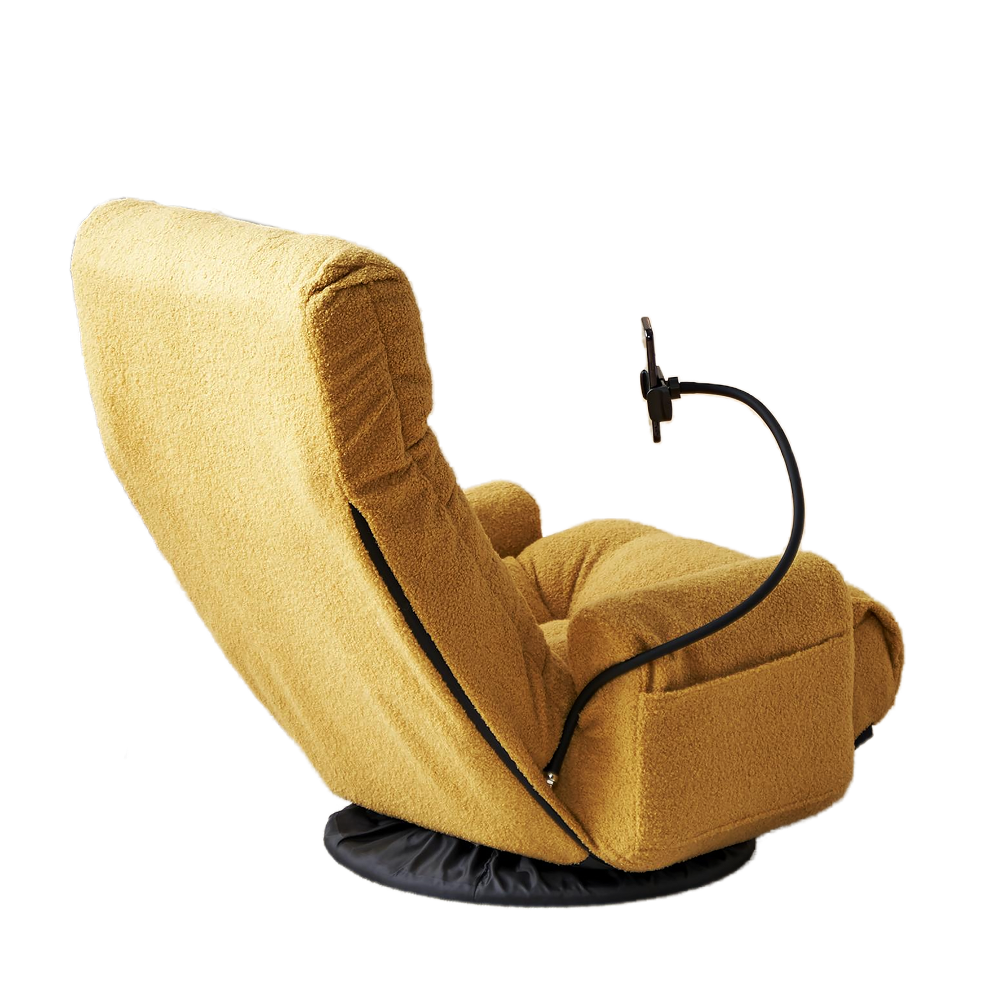 Adjustable Head And Waist, Game Chair, Lounge Chair In The Living Room, 360 Degree Rotatable Sofa Chair,Rotatable Seat Leisure Chair Deck Chair Yellow Metal Soft Cotton Metal
