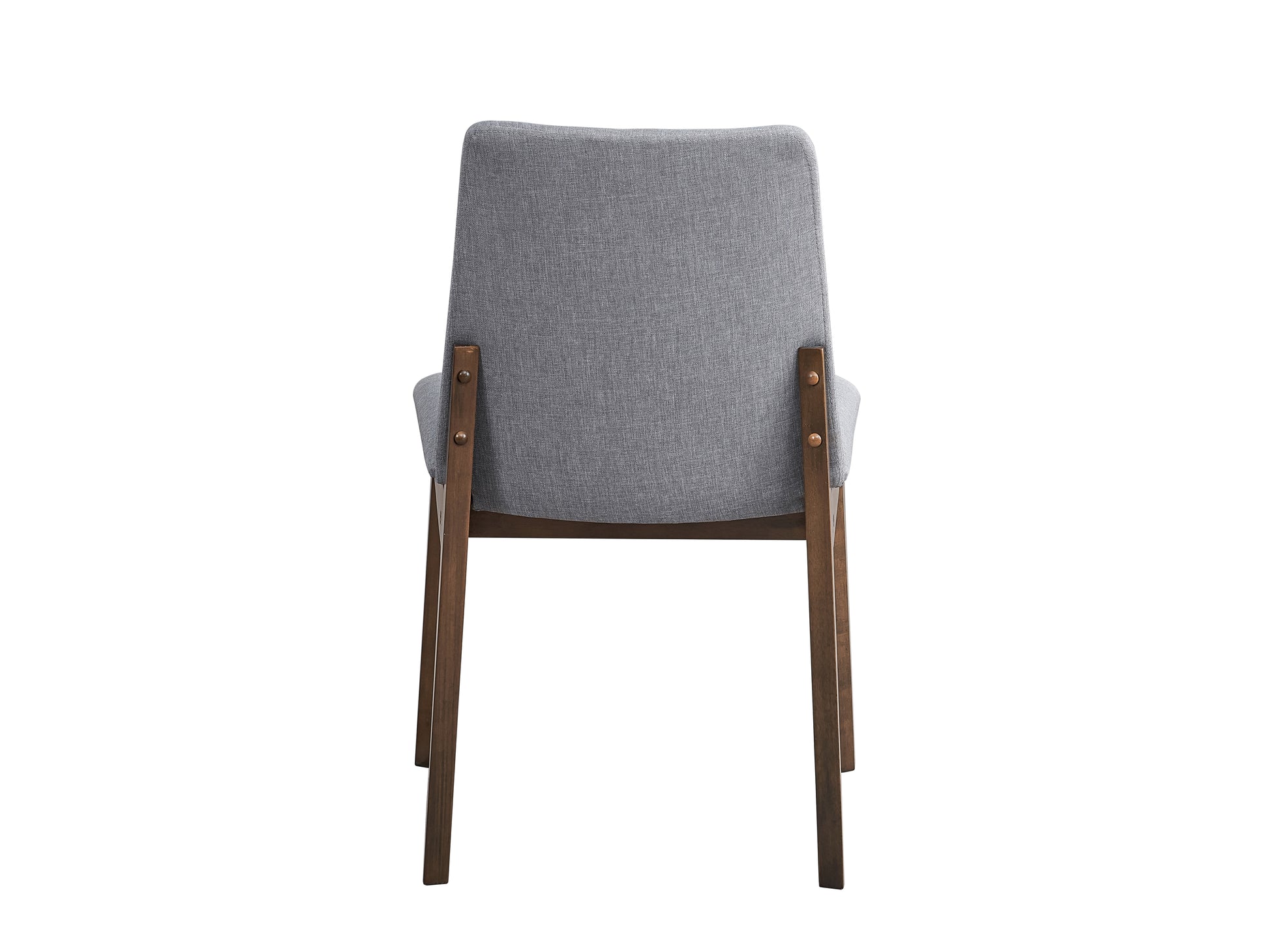 Kaela Side Chair Set 2 , Light Gray Fabric & Walnut Finish Dn02926 Light Gray Upholstered