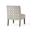 Accent Chair Grey Ivory Fabric