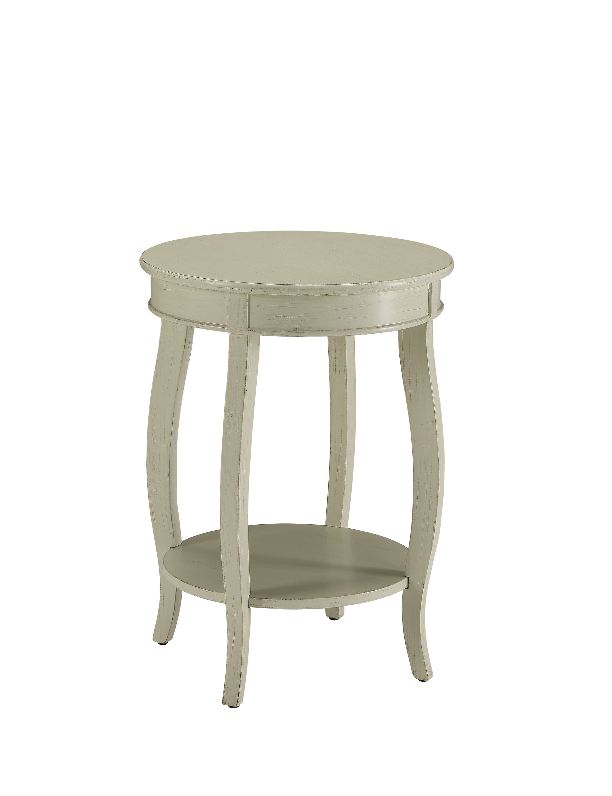 Aberta Antique White Finish Accent Table Antique White Synthetic Wood