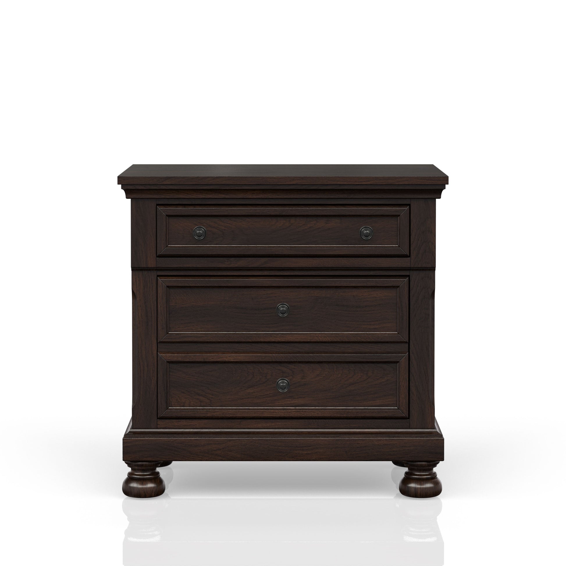 Dark Cherry Nightstand Two Drawer Cherry Solid Wood Mdf