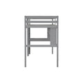 Twin Size Loft Bed With Desk And Shelves, Safety Guardrail And Ladder,Grey Twin Grey Pine