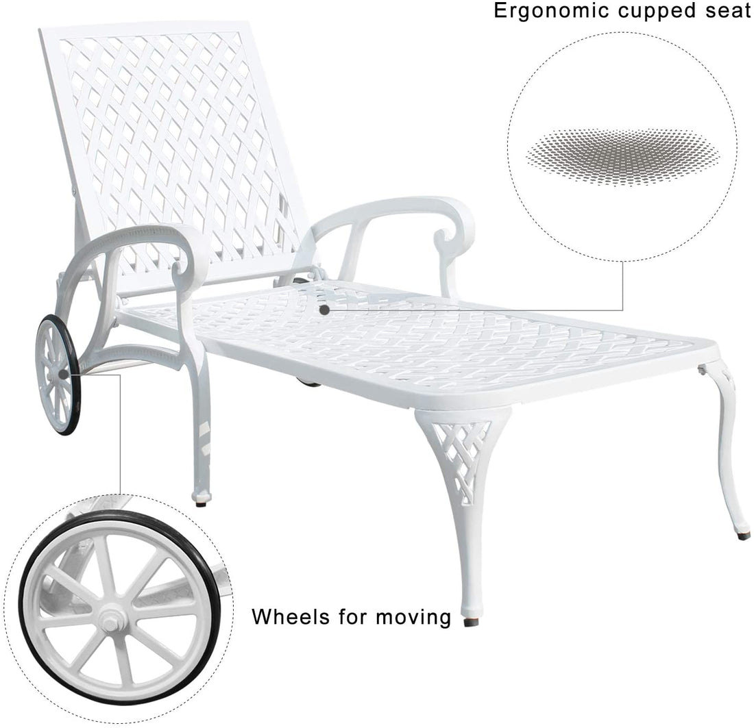 Aluminium Cast Lounge Chair 2Pcs White White Aluminium