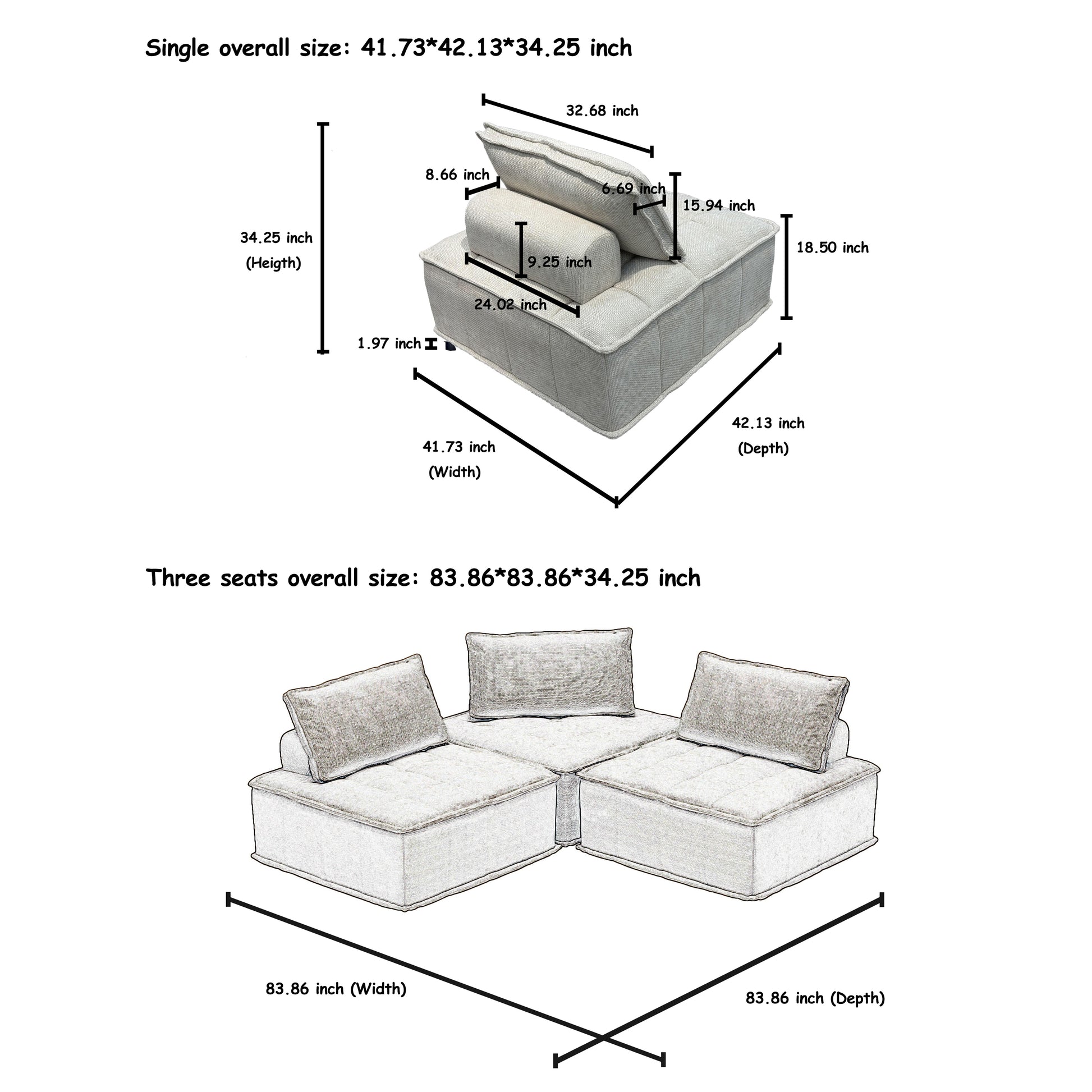 Modern Modular L Shaped Chenille Sofa With Movable Cushions, Hidden Legs, And Spring Cushions Customizable For Living Room And Multiple Spaces Beige Color Beige Chenille 5 Seat