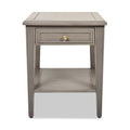 Dauphin Storage Shelf Side Table, Grey Cashmere Wood Gray Solid Wood Mdf Solid Wood Mdf