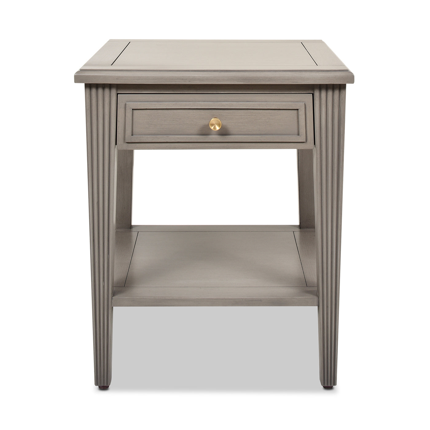 Dauphin Storage Shelf Side Table, Grey Cashmere Wood Gray Solid Wood Mdf Solid Wood Mdf