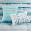 8 Piece Printed Seersucker Comforter And Quilt Set Collection Aqua Full Queen Full Aqua Polyester