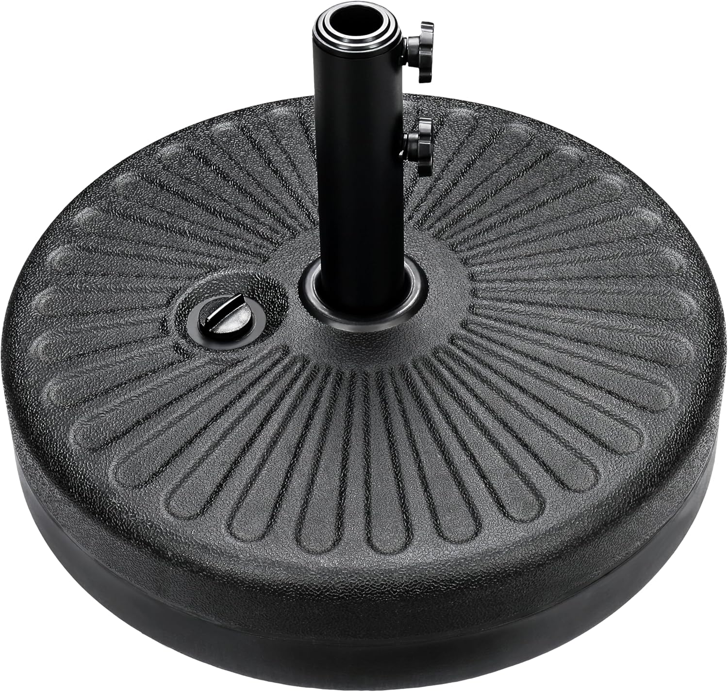 50Lbs 20" Capacity Fillable Patio Umbrella Base For Outdoor Lawn, Garden, Black Round Black Polypropylene
