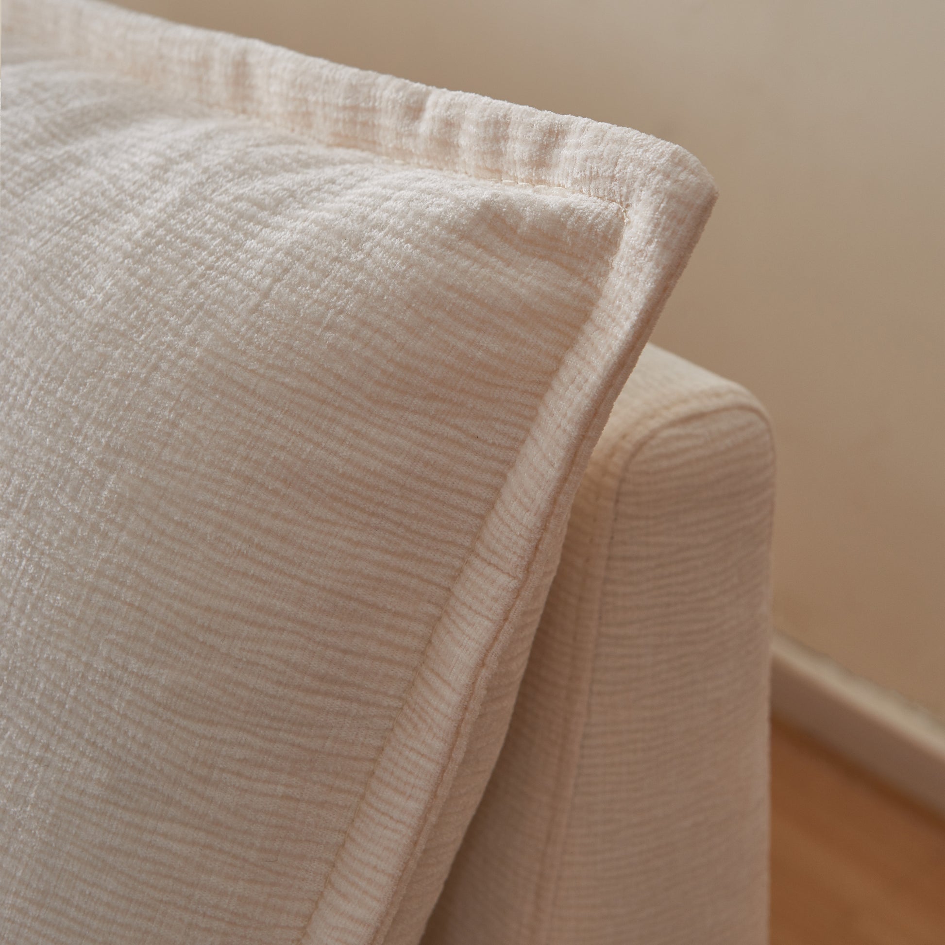 Modern Armless L Shaped Sectional Sofa Couch With Ottoman Modular Design, Durable Construction, Easy Care Upholstery For Living Room, Apartment, Office, Small Space Beige Foam Chenille 4 Seat