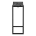 Accent Table, C Shaped, End, Side, Snack, Living Room, Bedroom, Black Laminate, Black Metal, Contemporary, Modern Black Mdf