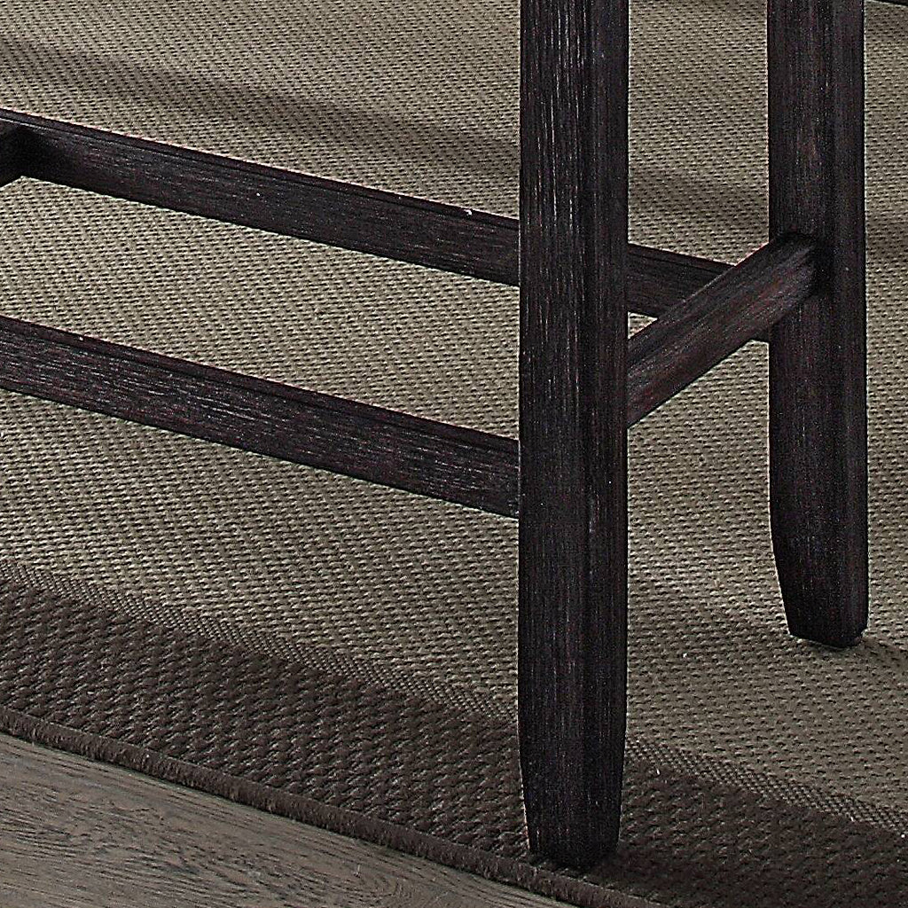 Grey And Weathered Espresso Counter Height Bench Espresso Dining Room Hickory Wood Fabric