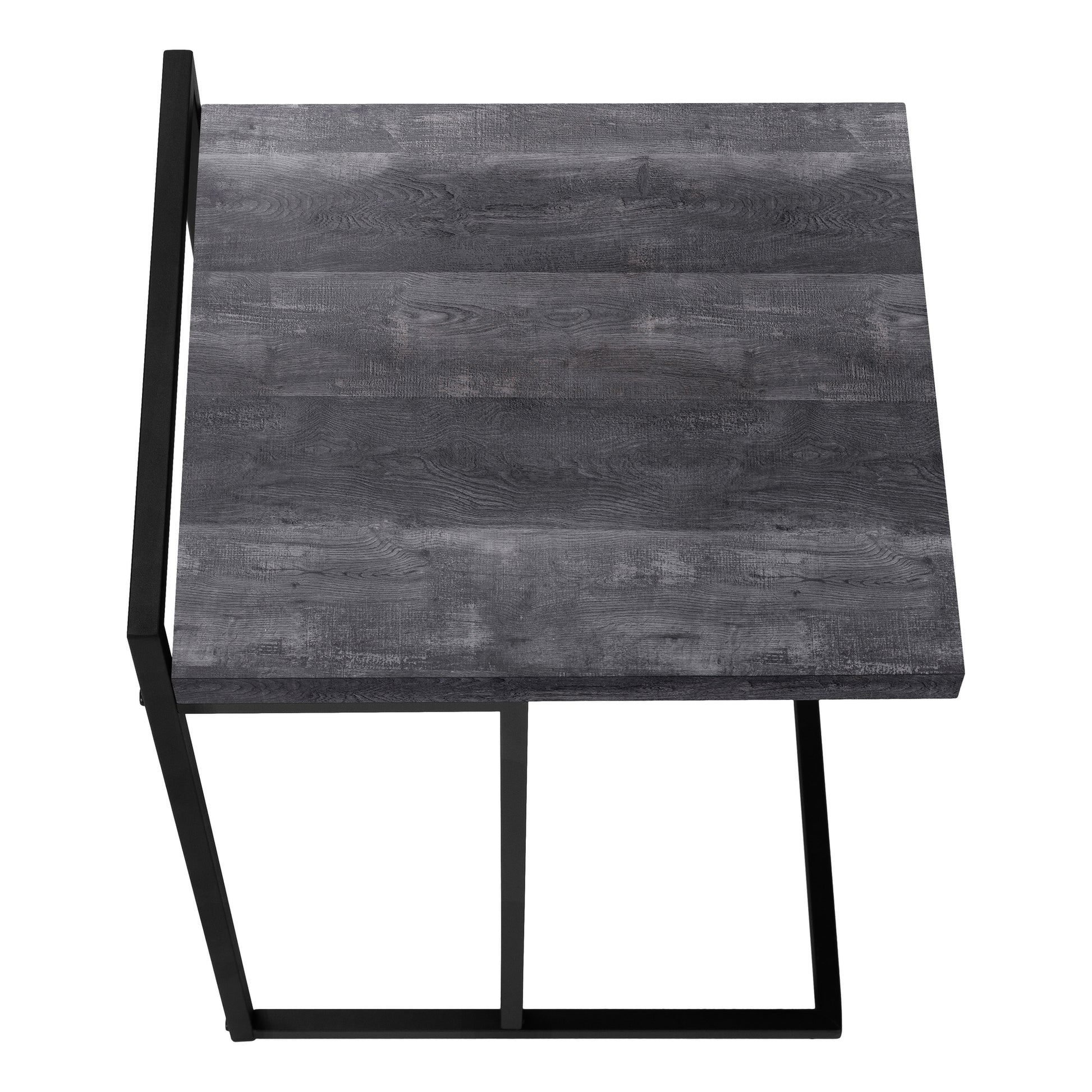 Accent Table, C Shaped, End, Side, Snack, Living Room, Bedroom, Black Laminate, Black Metal, Contemporary, Modern Black Particle Board