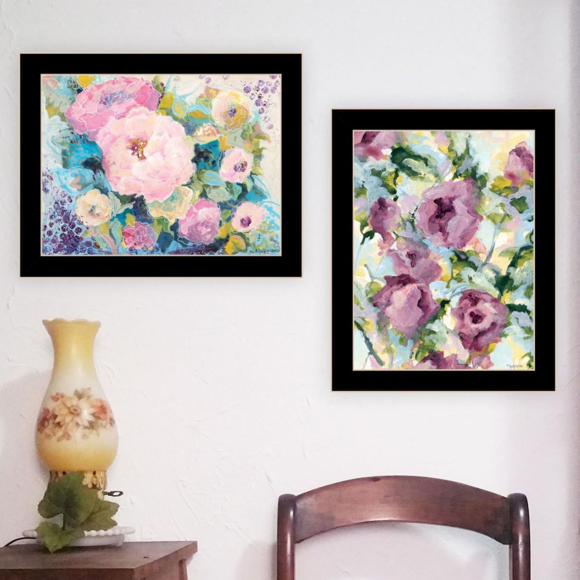 Abstract Florals To Wish You Good Luck, Success, Longevity Should Keep You Smiling Framed Wall Art For Living Room, Wall Art Print For Home Decor, Bedroom Wall Art By Jennifer Holden Multicolor Wood Paper