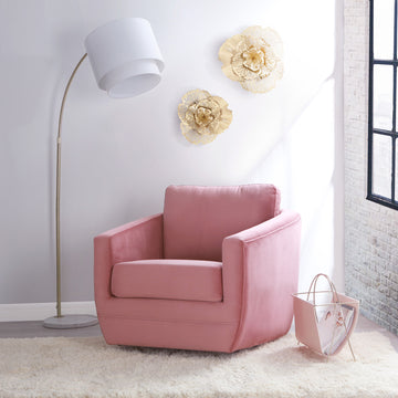 Gogh Swivel Chair In Dusty Rose Dusty Rose Fabric
