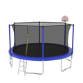 14Ft For Kids Children With Safety Enclosure Net Outdoor Backyards Large Recreational Trampoline Blue Metal