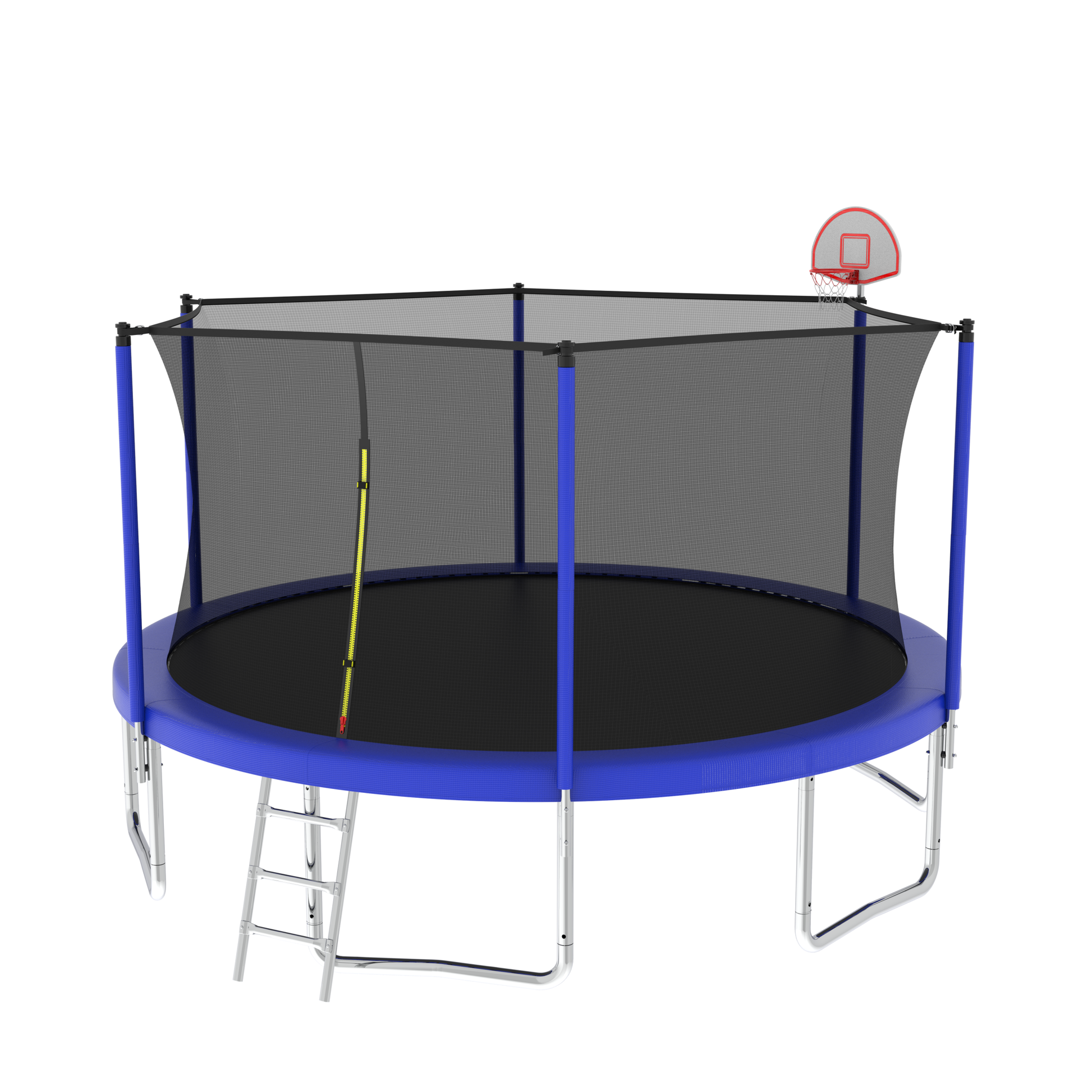 14Ft For Kids Children With Safety Enclosure Net Outdoor Backyards Large Recreational Trampoline Blue Metal