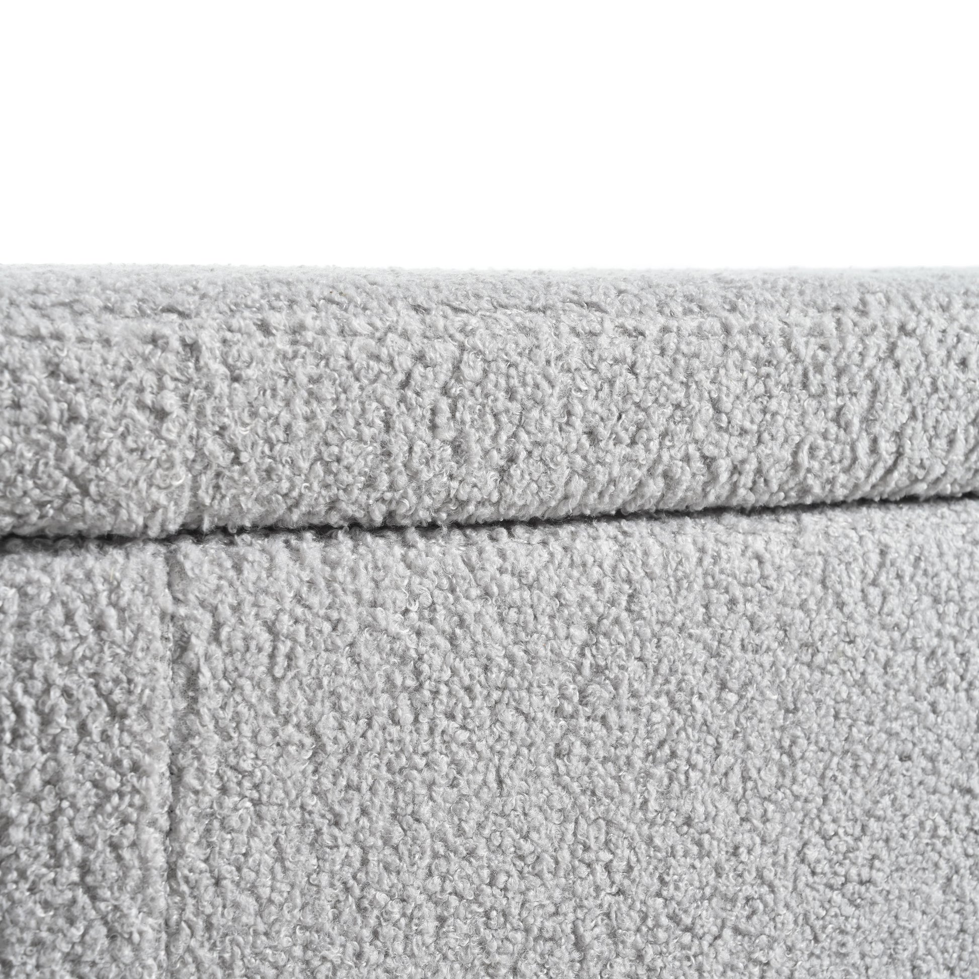 Oval Storage Bench For Living Room Bedroom End Of Bed, Upholstered Storage Ottoman Entryway Bench With Metal Legs,Grey Wood Primary Living Space Solid Grey Pine With Storage Grey Polyester Polyester Or Polyester Blend Backless Modern Oval Flip Top