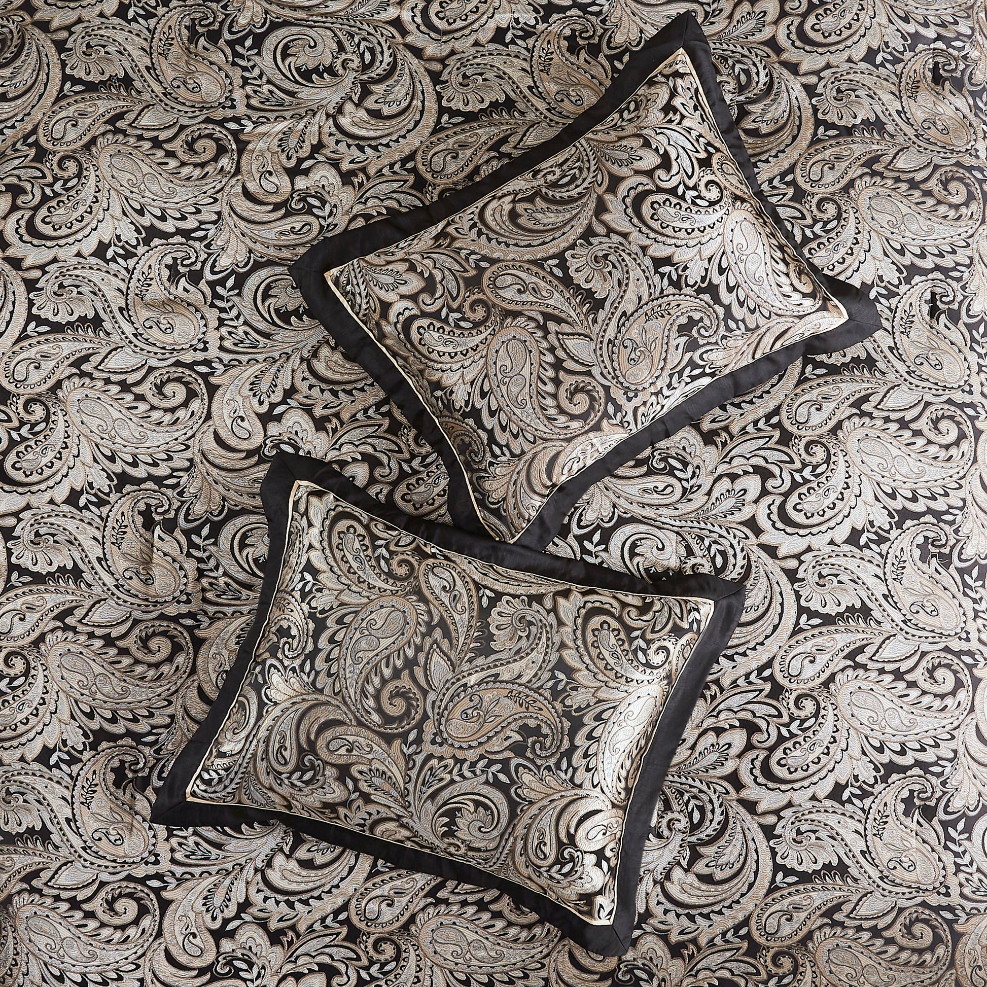 12 Piece Comforter Set With Cotton Bed Sheets Black King King Black Cotton