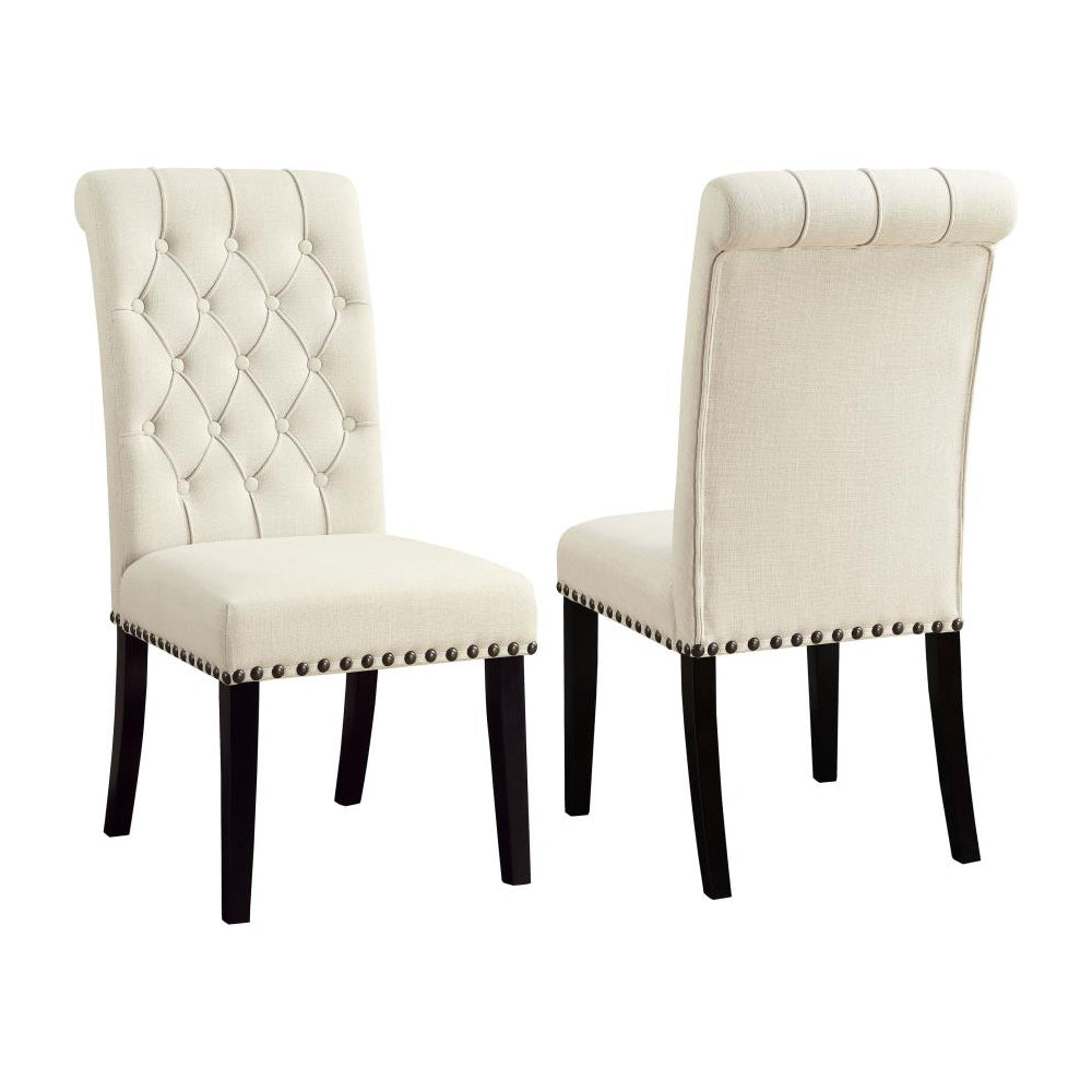 Set Of 2 Fabric Upholstered Dining Chairs, Beige Solid Beige Dining Room Rectangular Dining Chairs Set Of 2 Mdf,Polyester