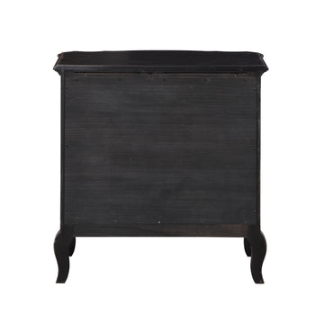 Antique Black 3 Drawer Nightstand Antique Black 3 Drawers Bedroom Rectangle French Country Felt Lined Drawers Antique Solid Wood