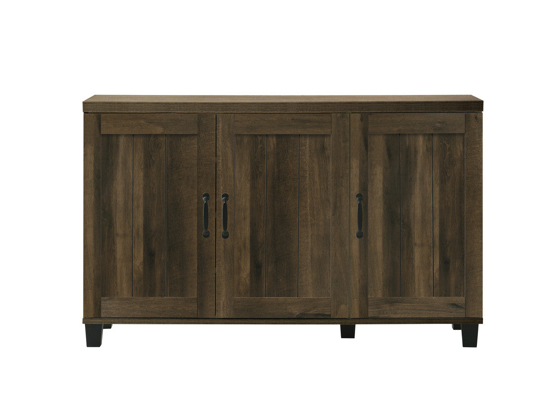 Corby 45"W Dark Dusty Oak Finish 3 Door Shoe Cabinet Dark Oak Particle Board