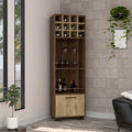 Marsella Corner Bar Cabinet, Eight Built In Wine Rack, Two Side Shelves Multi Primary Living Space Modern Shelves Included Particle Board