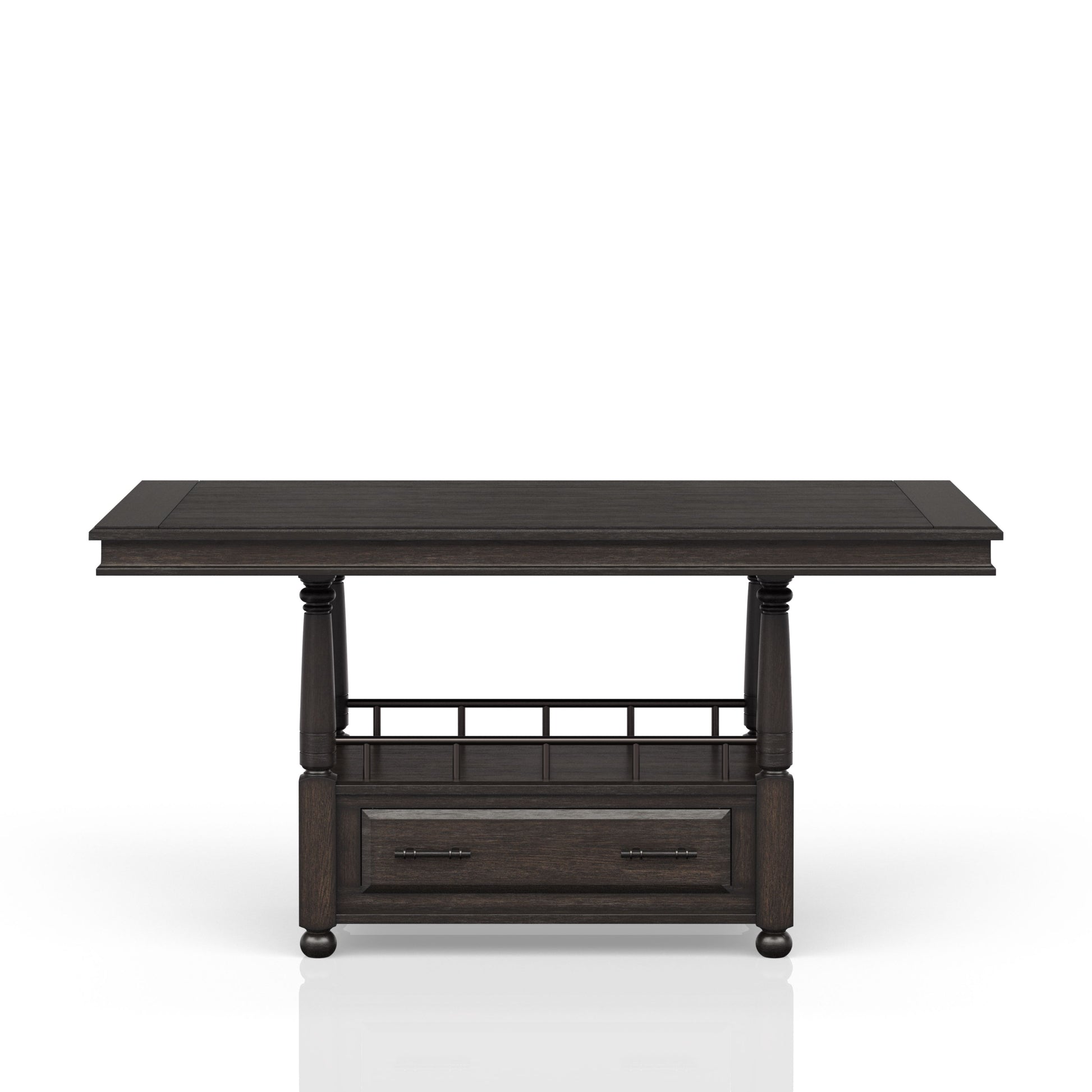 Deep Coffee Counter Height Dining Table Coffee Solid Wood Mdf
