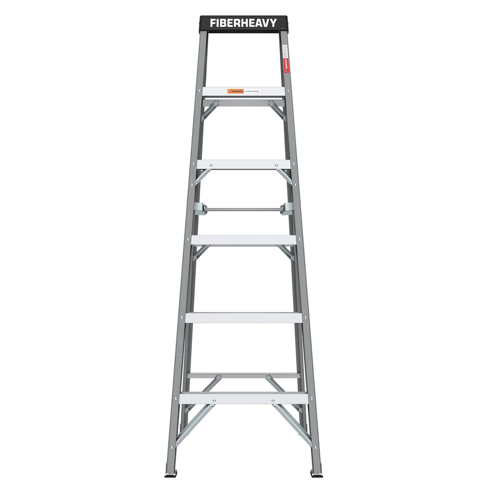 6 Fibreglass Step Ladder Series 250Lbs Grey Fiberglass