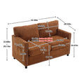 United Modern Chenille Fabric Loveseat, 2 Seat Upholstered Loveseat Sofa Modern Couch Brown Chenille 2 Seat