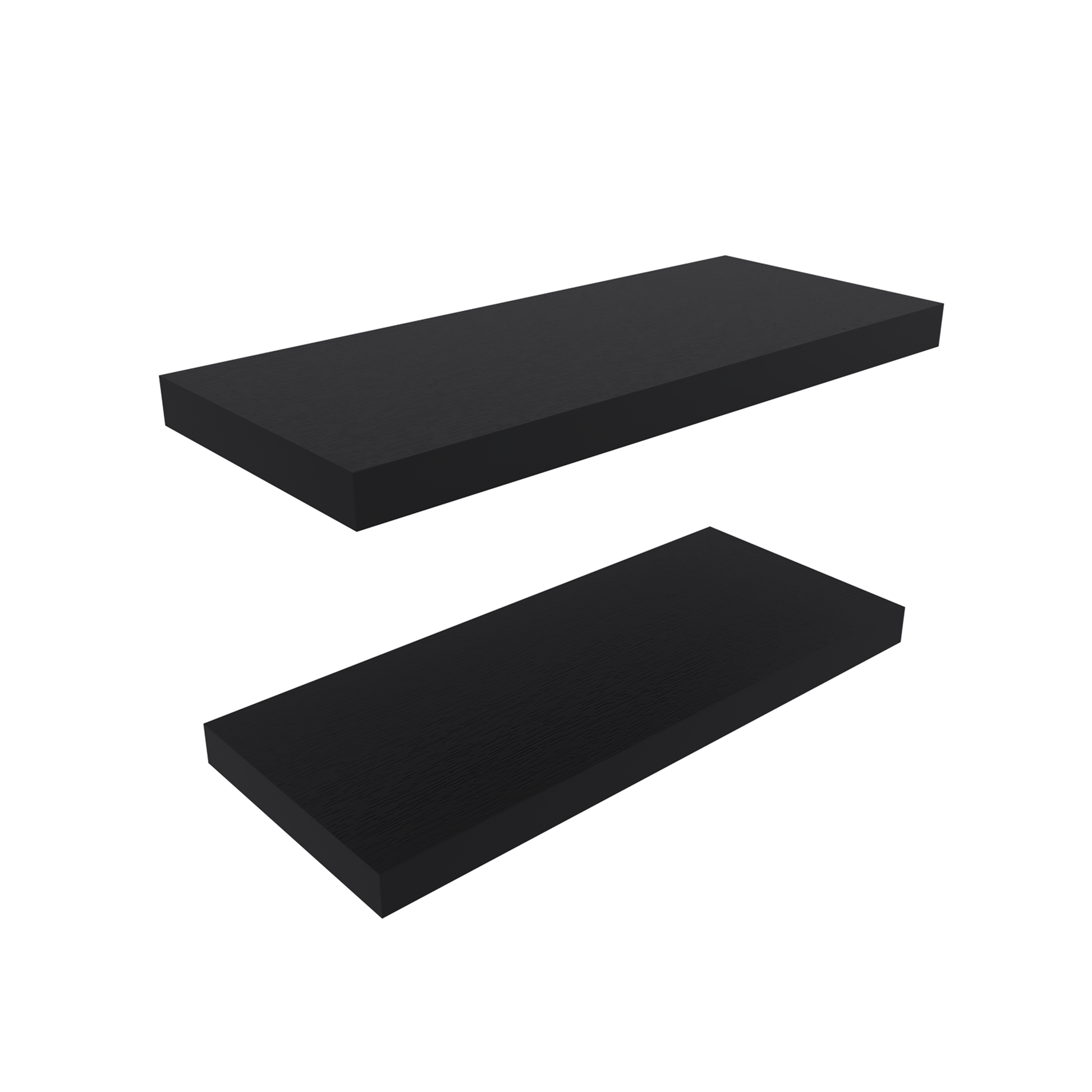 Ecco 31.5" Wide Floating Shelves Set Of 2, Shelves For Wall Decor For Bedroom, Bathroom Storage Shelves, Book Shelves For Living Room 2 Or Less Black Horizontal Primary Living Space Open Back Modern