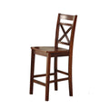 Cherry Cross Back Counter Height Chairs Set Of 2 Cherry Primary Living Space Rubberwood Wood