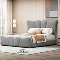 Full Size Upholstered Platform Bed Velvet Upholstered Bed, Gray Full Gray Velvet